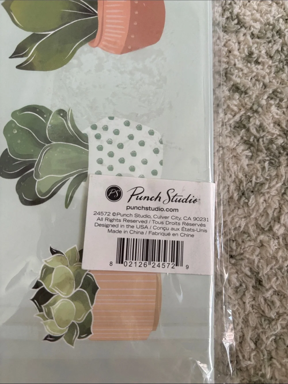 Punch Studio Designer Mint Green Succulent Cactus File Folders Set of 9 NWT